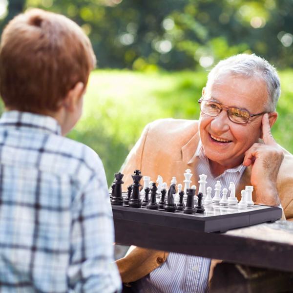 Schackspel Brädspel, Resor Magnetisk Bärbar Fällbar Schackpjäser Set Traditionell Strate