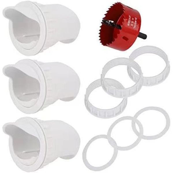 Foderautomat DIY Port PVC Gravity Fed Kyllingefoder 3 Porte og Hul S