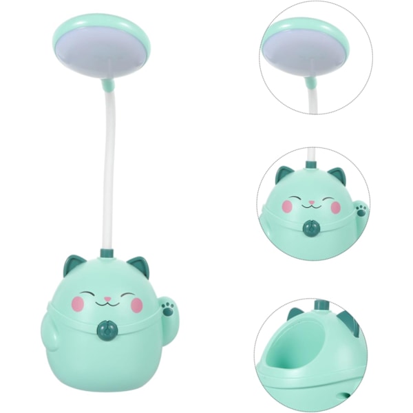 Lykkekatt Bordlampe Nattelys for Jenter Justerbar Skrivebordslampe Nattelys for Jente Liten Lampe for Barn LED Leselys