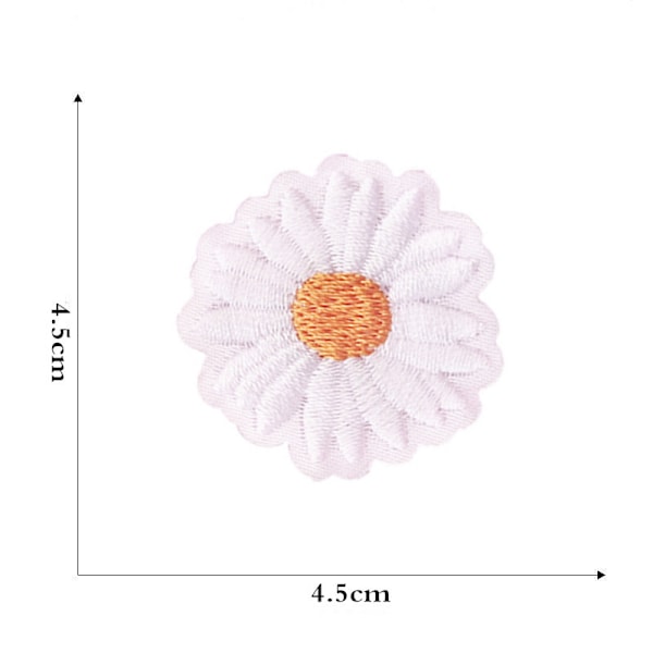 12 Stycken Broderade Stryk-på Tygmärken Sy-på Blommönster Mini Solros Broderade Märken för Kläder Jeans H