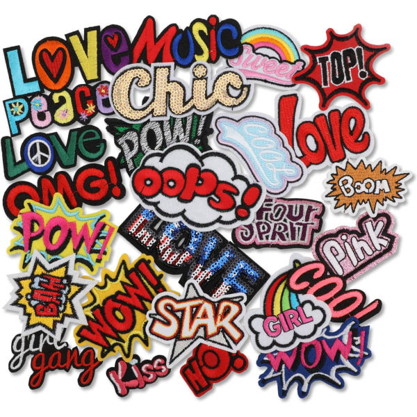 26pcs Patch Sticker, Sew-on Applique Embroidery Sew-on Patch for