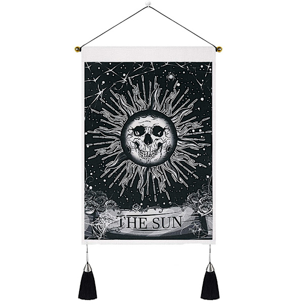 2 kpl Kuu ja Aurinko Tarot-kortti seinävaatteita Aurinko Kuu Seinävaate Kukka Kallo Psykedeelinen Tähdet Hanka