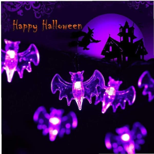 Halloween Spider LED Lys 30 LED Halloween Spider Lys Indendørs Udendørs Solcellelys