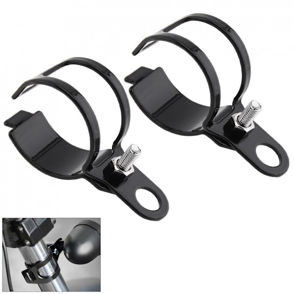 2 Motorsykkel Blinklys Monteringsbrakett, 2 stk Motorsykkel Blinklys Monteringsbrakett Passer for 30-45mm Gaffel Scooter C