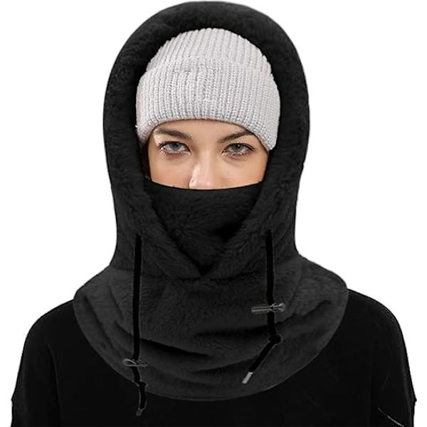 Vinter termisk fleece balaclava fleece foret lue ski hette skjerf