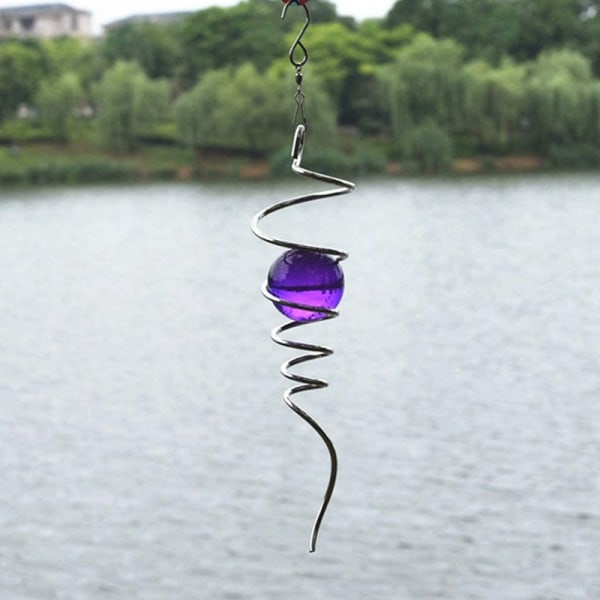 Gazing Ball Rostfritt stål Spiral Svans-dekorativ vindsnurra, med Hangi