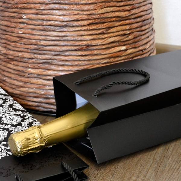 10 påsar röda flaskglas presentpåsar för vin, prosecco och cham