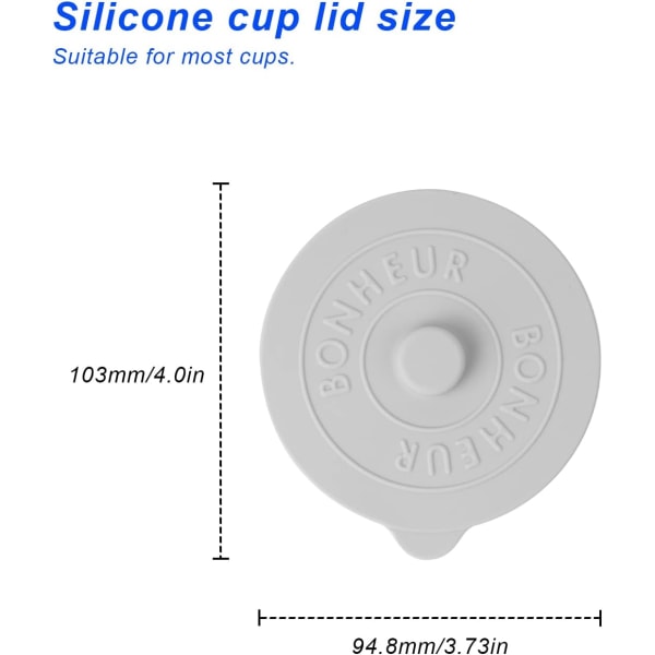 Silikone låg, 3 stk. kop låg - Genanvendelige anti-støv kop låg låg
