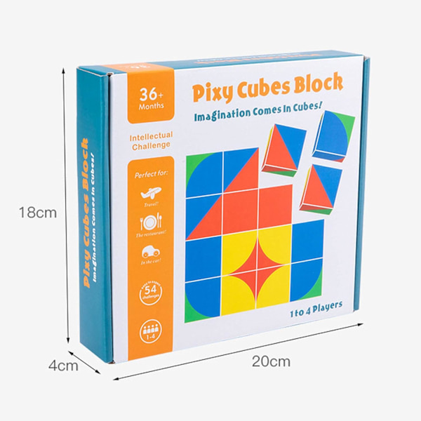 Träpusselkub Byggklossar, Geometriska Formmanipulationsspel Montessori Spel Pedagogisk Leksak för Barn Jul L
