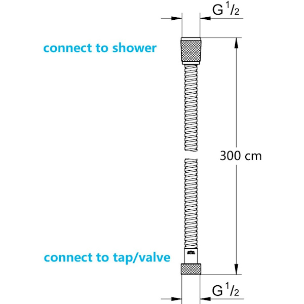 3m Rustfrit Brusehovedslange Anti-Twist, Brusehovedslange Standard G 1/2 Universal Forbindelse, Badeværelsestilbehør Ad