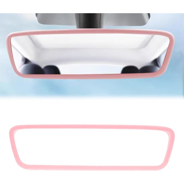 Silikonram för backspegel, lämplig för Tesla Model 3/Y, backspegelskydd, rosa biltillbehör