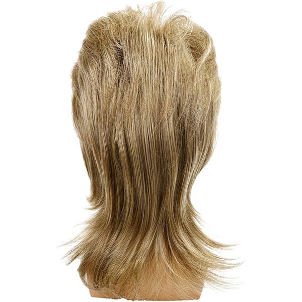 Blond Mullet Peruk för Män 80-tals Mullet Peruk Män Långt Syntetiskt Hår