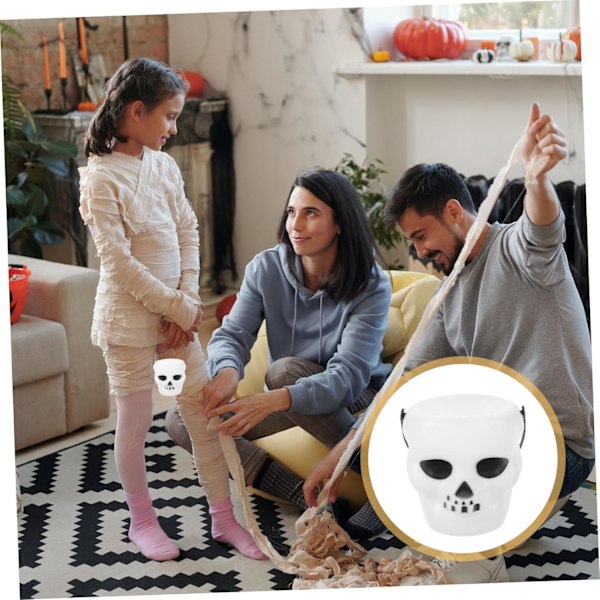 12 stk. Halloween græskar spand hvid spand Halloween værelse dekoration Halloween slik kurv til leg