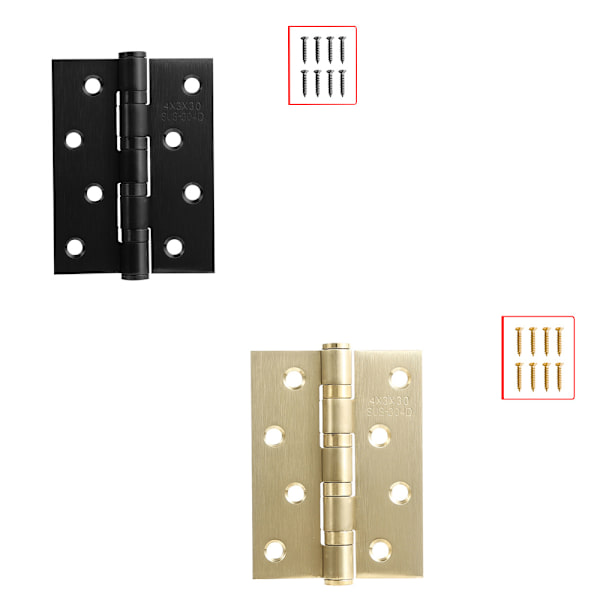 (Mat sort + børstet guld) 3mm tyk 4×3 flad åbning, 1 par o