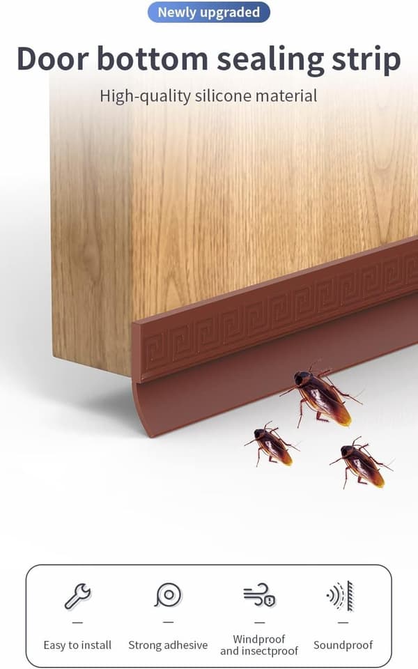 100 cm dørterskeltetting, dørbunntettingslist, vanntett og