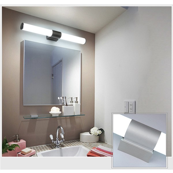 LED-vägglampa badrumsspegel metall glas E14 badrumsbelysning lampa med eluttag