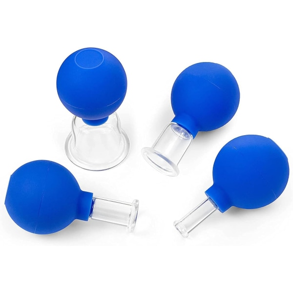 4 PCS Ansiktskopp Massasjesett, Profesjonelt Glass Koppesett w