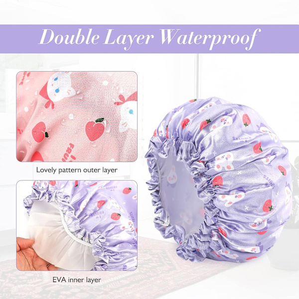 2PCS Dusjhetter, Barne Dusjhette Vanntett Dusjhette Gjenbrukbar