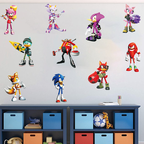 2 kappaletta Sonic the Hedgehog -peliin seinätarraa, kuori ja liimaa