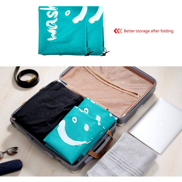 Blå Vaskesekk, Sett med 2 Store Foldbare Vaskesekker R Bag P