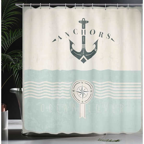 Merellinen suihkuverho, Vintage Marine Anchor, kangas kylpyhuone
