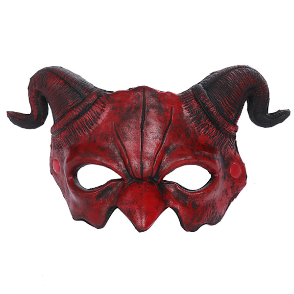 Halloween Halv Ansikts Läskig Djur Mask,Karneval Demon Mask Får Horn Spöke Djävul Grimas,Påsk Skräck