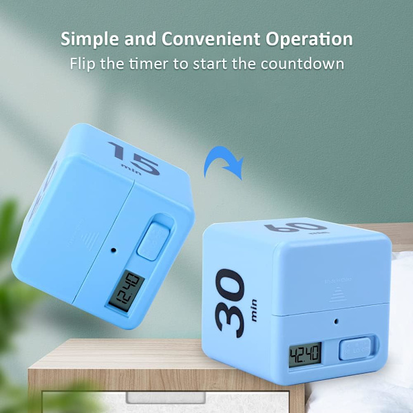 Rubiks kub-timer - blå, 15-20-30-60 minuter