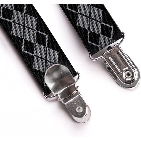 Suspenders for menn - Grå med sklisikre suspenders og justerbare stropper