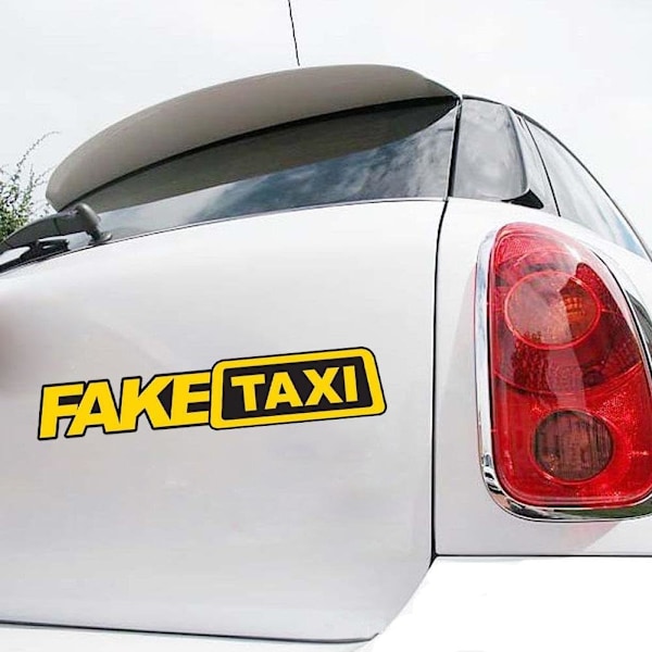 Fake Taxi -tarra | Hauska Fake Taxi -auton tarra | Auton puskuritarra | Fake Taxi -vinyyli tarra autoon