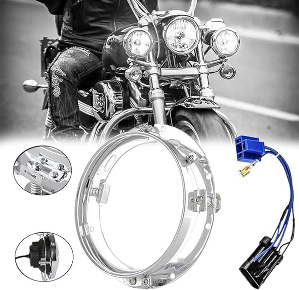 Sølv 7\" Rund Montering Ring til Motorcykel/Street Glide Forlygte