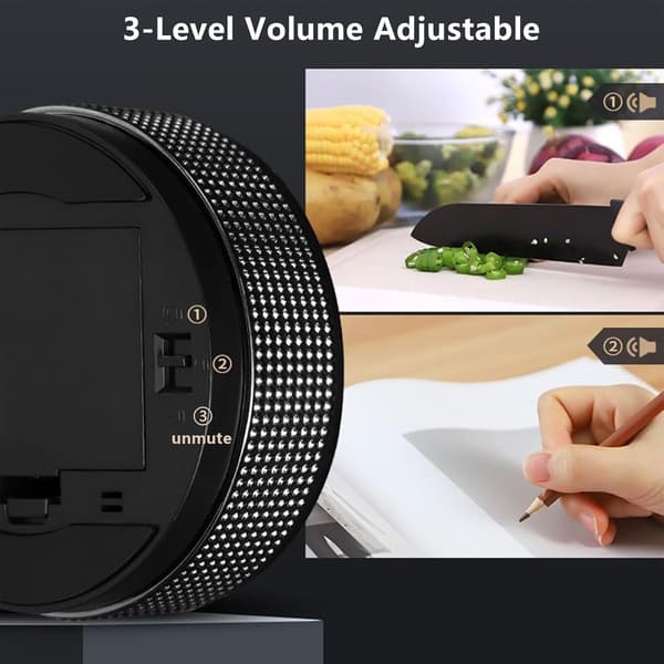 Digital køkkentimer, madlavningstimer, magnetisk nedtællingstimer med stort LED-display, adj