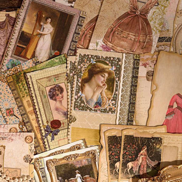 Vintage Scrapbooking Sticker Sheets 6 modeller af 100 ark hver Boble Sticker Paper Vintage Journal