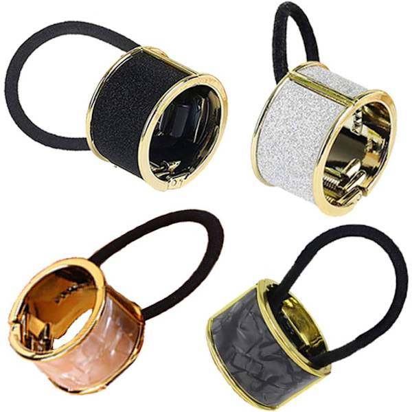 4 st Elastiska Hårcirklar Metall Cuffs Passar för