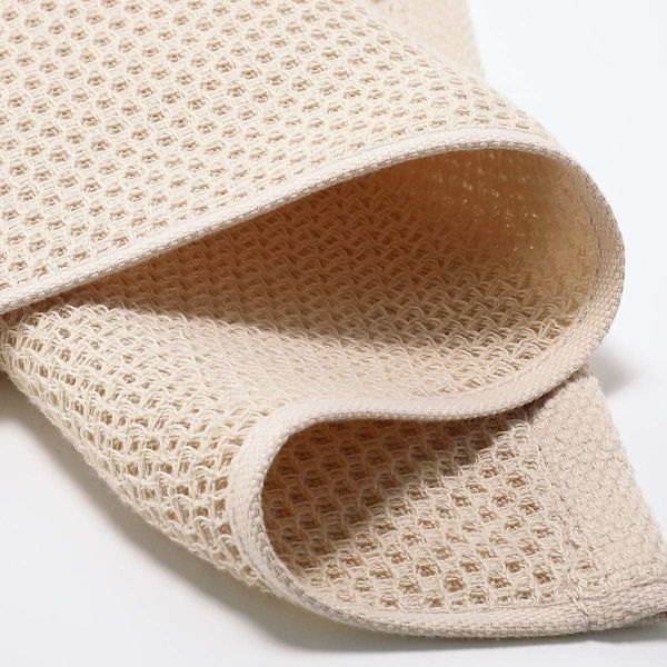 Sæt med 6 beige bomulds køkkenhåndklæder Servietter 33x33 cm