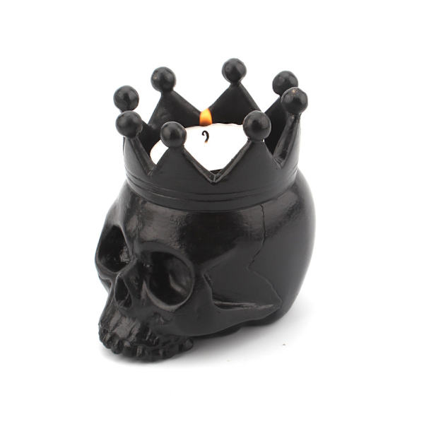 1 stk. kranie lysestage krone skelet kranie lysestage tealight kop harpiks lysestage håndværk til