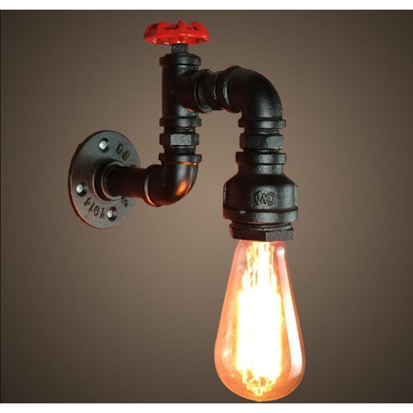 Loft Industrielt Vægskinne Rør Vandrør Retro Sort Jern Lysekrone Lampe Lys til Stue Soveværelse Restaura