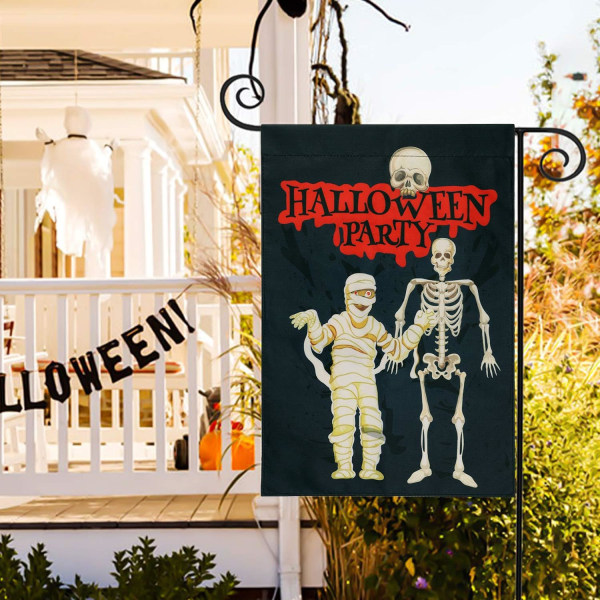 Halloween Polyester Dubbelsidig Hängande Flagga Lämplig för Halloween
