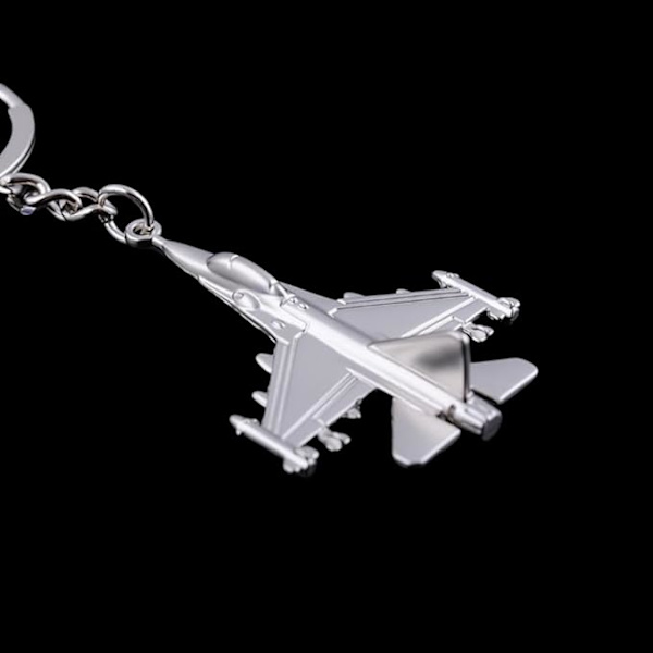 Sølv Metal Jetfly Nøglering Fly med Rustfrit Stål Foring K
