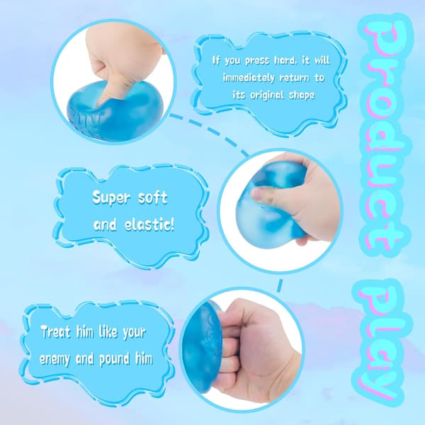 NeeDoh Squishy Stressbollar för vuxna barn Sensorisk Fidgetleksak (Blå)