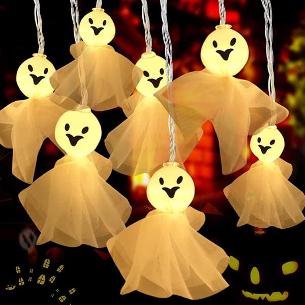 (ikke inkludert), Jul Halloween Ghost String Lights, 3m 20 LED String Lights, Ghost Doll String