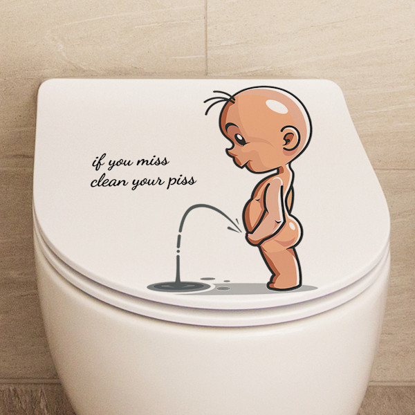 Children's English decorative wall stickers Toilet stickers Kindergarten simple creative wall stickers