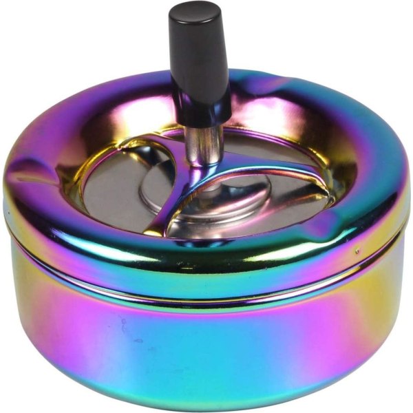 Diameter : 11 cm Roterande askfat i Rainbow Design - Flerfärgad