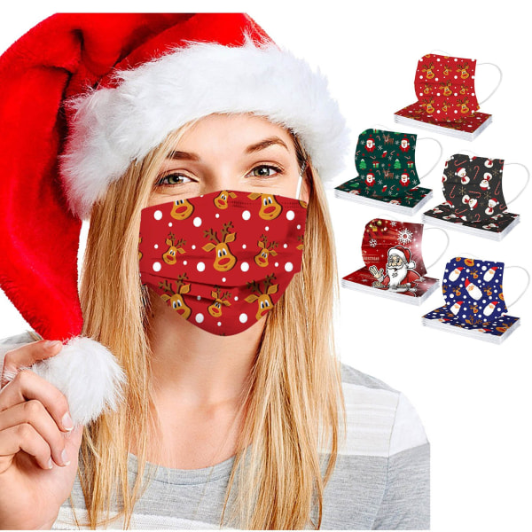 50 st julhelgens engångsansiktsmasker för vuxna med Pr