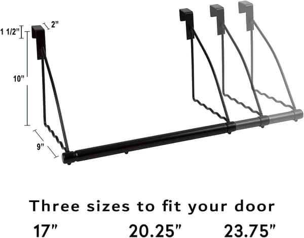 2 Over the Door Hooks for Clothes and Towels Black