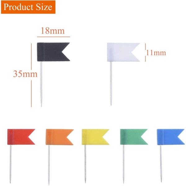 Flag Pins, 100 stk. Kort Flag Push Pins Dekorative Flag Push Pins