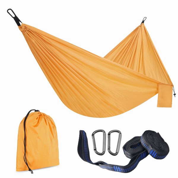 Yellow Portable Hammock 300 x 200cm, Hammock Bed, Camping Bed for