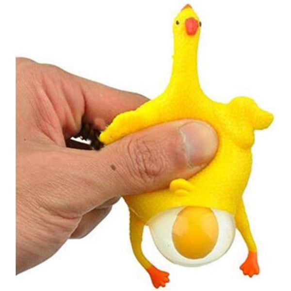 2 Pack 9 cm Funny Squishy Toys Kylling og æg Stress Relief Vent Chicken