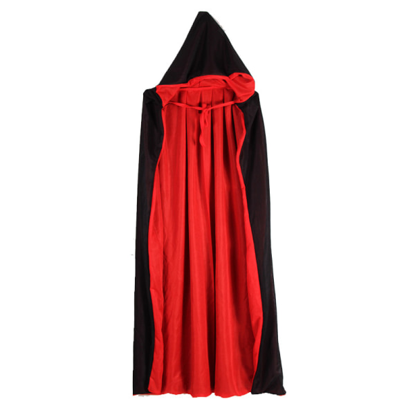 Vampyr Hood Kappe Vendbar Sort Rød 130 cm lang til børn eller Ad