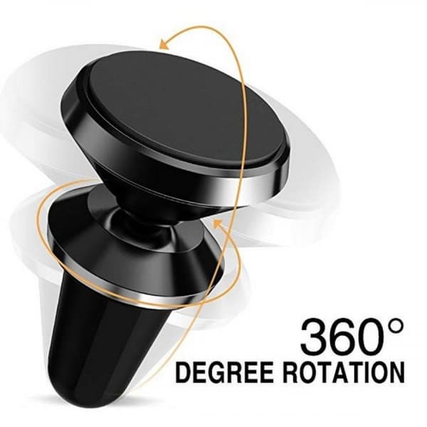 Universal Magnetisk Ventilator Grill Mobilholder 360 Roterende Sort