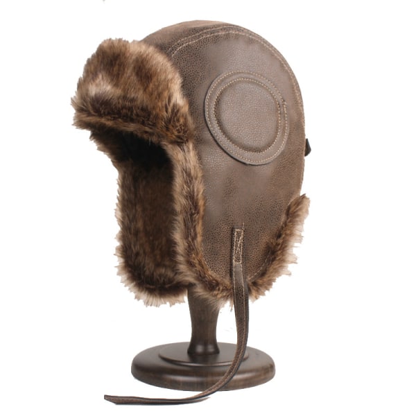 Unisex Faux Fur Chapka Vinter Trapper Hat Vindtett Flygerlue